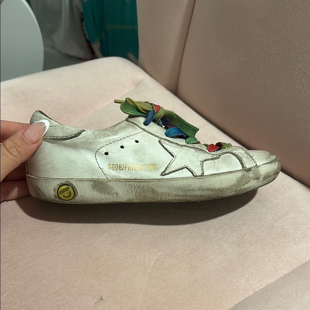 Golden Goose Kids White Sneakers with Star Design